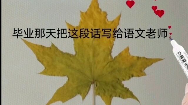 毕业那天把这段话写给语文老师