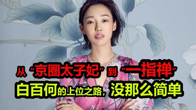 从“京圈太子妃”到“一指禅”,白百何的上位之路,没你想的简单