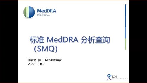 标准 MedDRA 分析查询（SMQ）（2022.6.8 课程回放）- Junchao Chen