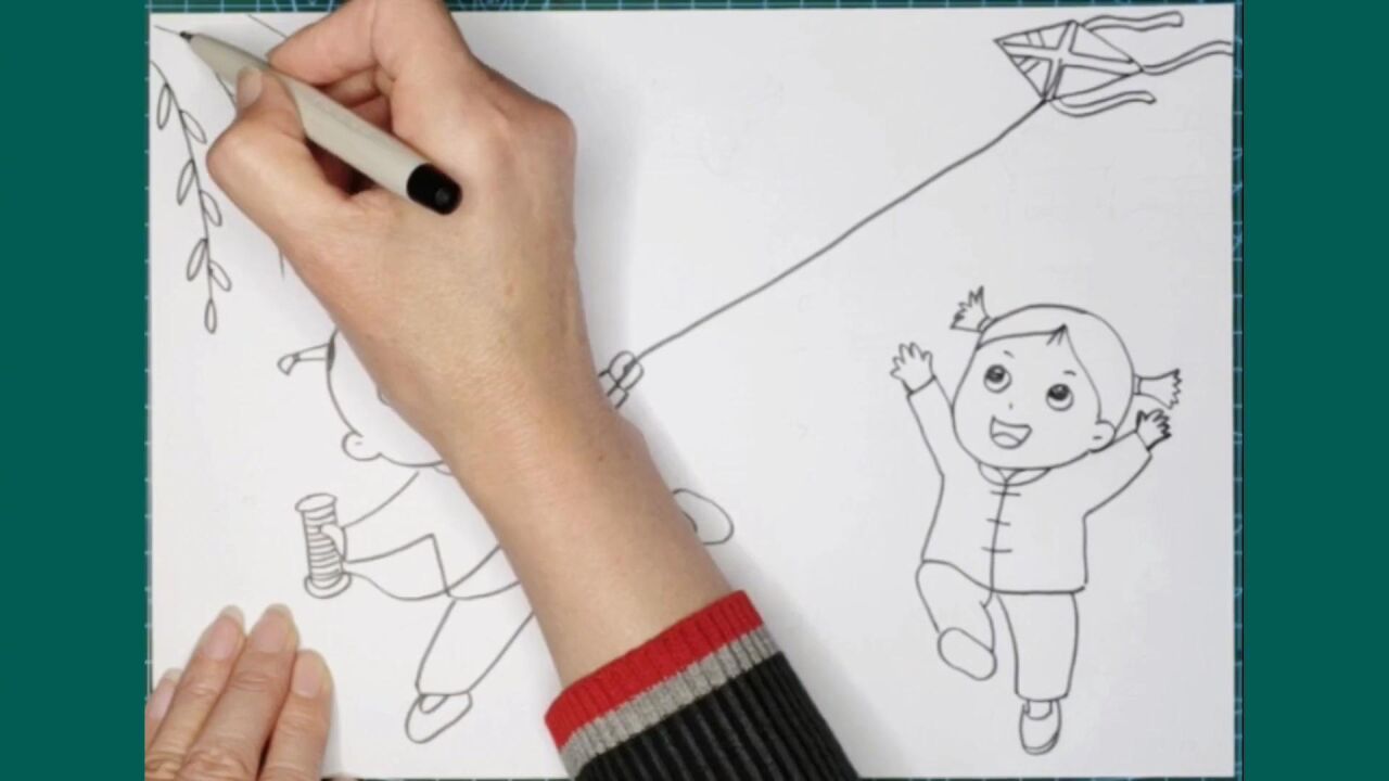 简笔画:古诗配画《村居》手抄报_高清1080P在线观看平台_腾讯视频