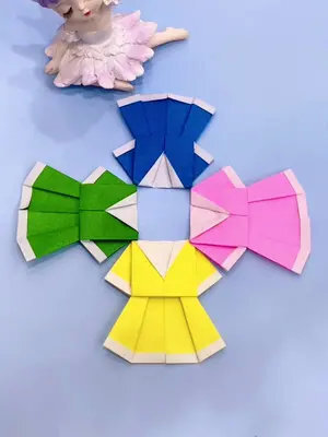 用一张纸折简单可爱的小裙子,你的幸运颜色是什么呢