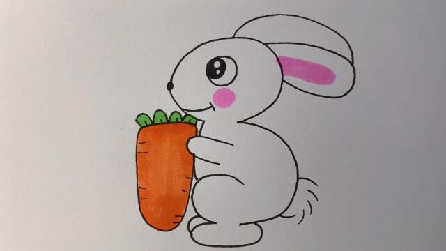 小兔子抱着萝卜怎么画图片