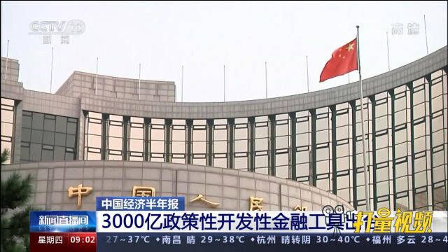 中国经济半年报:3000亿政策性开发性金融工具出台