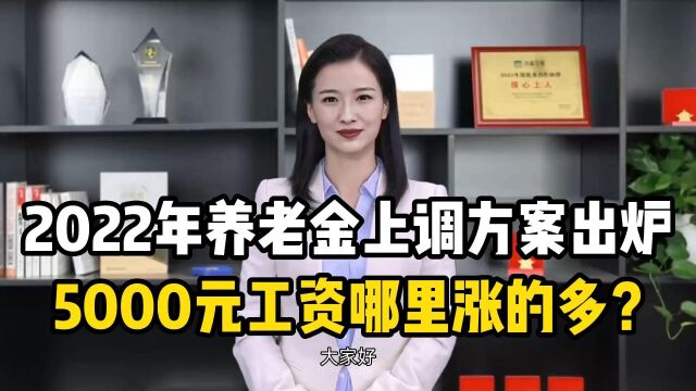 2022年各省养老金上调方案出炉!5000元工资哪里涨的多?