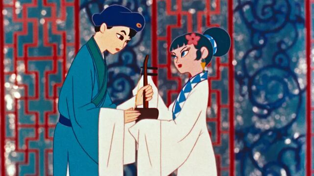 1958年动画版《白蛇传》,千年白蛇渡劫成功,修成人形报答恩公