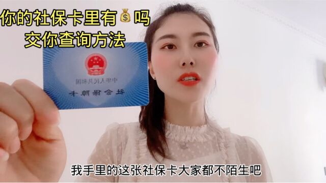 你的社保卡里有钱吗?交你查询方法