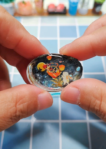 变废为宝,懒猫把中国传统故事嫦娥奔月做进鲍鱼壳里