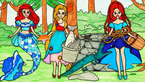 星星和美人鱼芭比01：星星救出被困在瓶子里的美人鱼芭比，芭比送给星星很多鱼和七彩星星