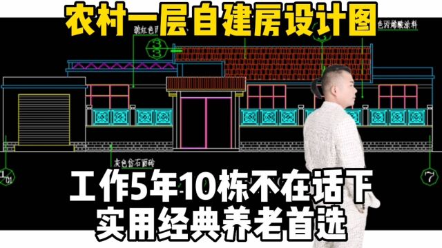 农村一层自建房设计图,工作5年10栋不在话下实用经典,养老首选 #农村自建房 #道舍汤亮 #农村别墅 #别墅 #设计