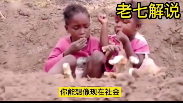 别人地里不要的木薯干对孩子们来说就是美味的食物