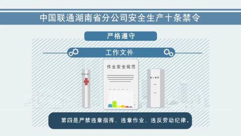 中国联通湖南省分公司安全生产十条禁令