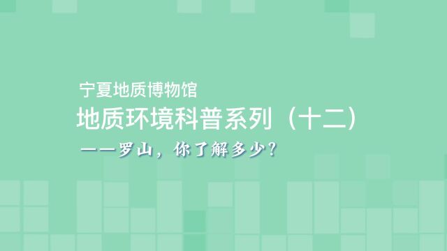 宁夏地质博物馆地质环境科普系列(十二)罗山,你了解多少?