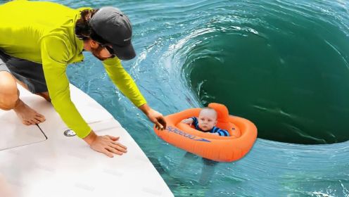 当有孩子掉进了恐怖的海底漩涡？第一视角水滑梯展开大营救！
