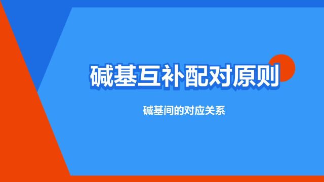 “碱基互补配对原则”是什么意思?