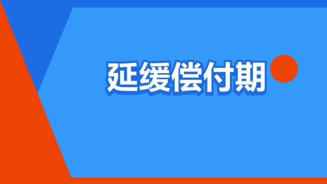 “延缓偿付期”是什么意思?