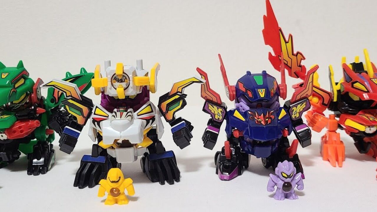 弹珠警察 4天王合体 四圣兽 拼装模型