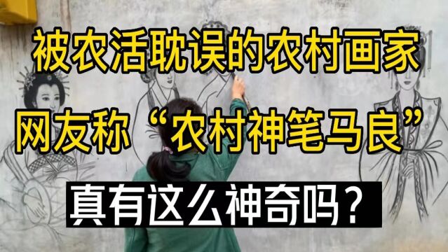 【高手在民间】农村壁画师丁春梅的传奇故事,烧火棍也能作画?