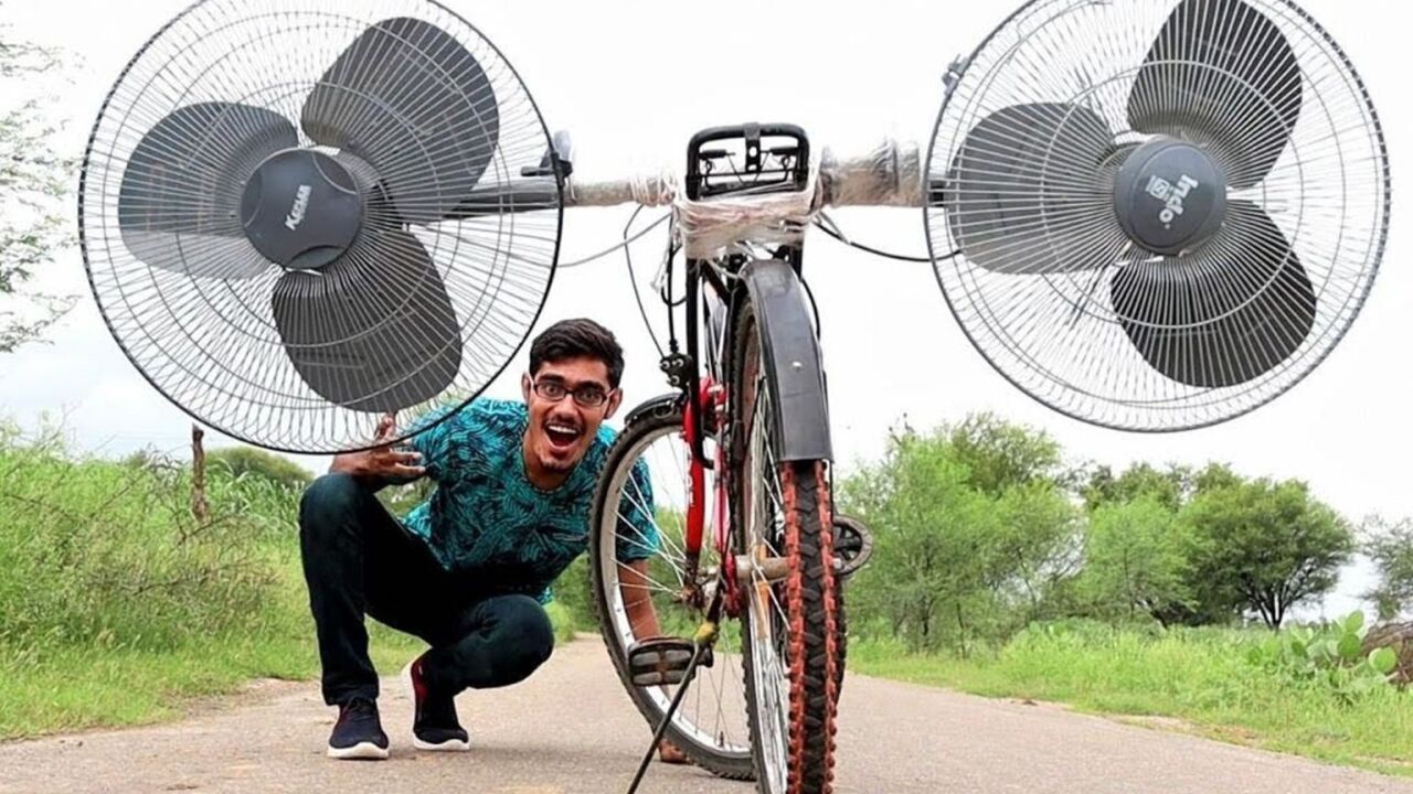 自行车安装两个风扇,能起到螺旋桨效果吗?老外用实验证明!