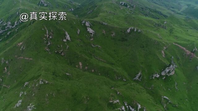 航拍大秦岭23:月亮崖牧场,甘肃省定西市岷县闾井镇