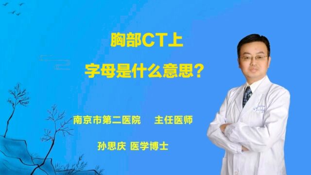 胸部CT上的一些字母代表什么意思?