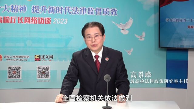 最高检厅长访谈 高景峰:以法律政策研究工作现代化助力检察工作现代化一#两会看检察