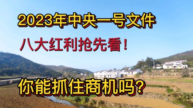 2023年中央一号文件抢先解读!八大红利为农民增收