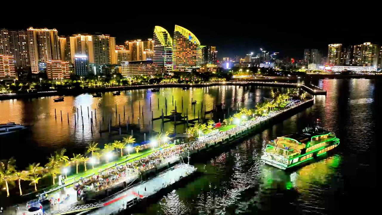 醉美夜景 流光溢彩!湛江赤坎金沙湾绚丽夜景美如画