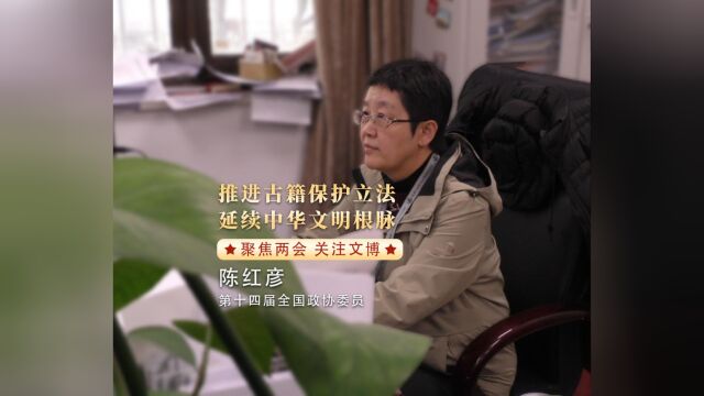 视频 | 第十四届全国政协委员、国家图书馆古籍馆馆长陈红彦:推进古籍保护立法 延续中华文明根脉