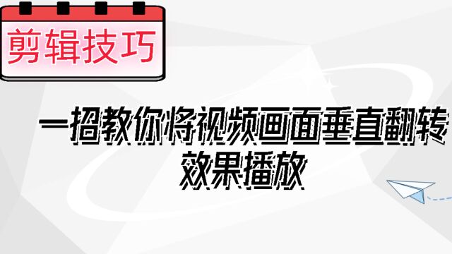 一招教你将视频画面垂直翻转效果播放