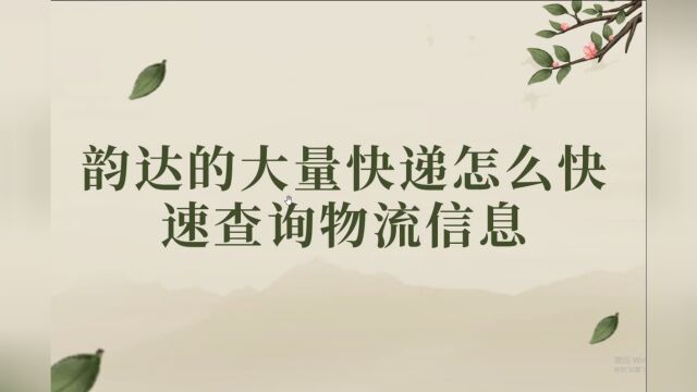 大量韵达、邮政快递怎么一键批量的查询出物流详细信息?