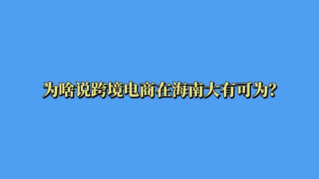 2023年跨境电商在海南大有可为!