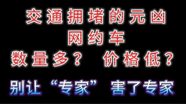 交通拥堵的元凶是“网约车”——数量多、价格低?