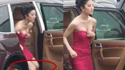 刘亦菲下车被偷拍，看到她关掉美颜滤镜后的腿，网友直呼：太真实