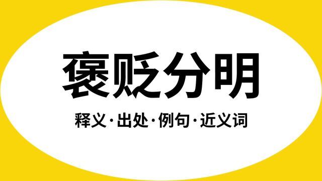 “褒贬分明”是什么意思?