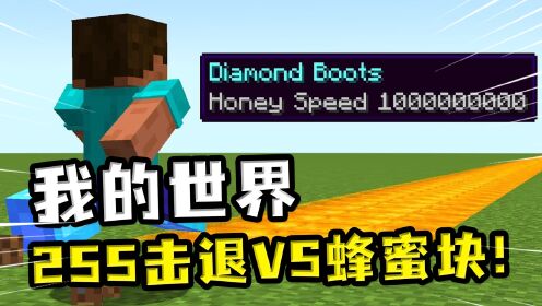 我的世界：击退VS蜂蜜块，虽然阁下减速厉害，但我有255击退棒_高清1080P在线观看平台_腾讯视频