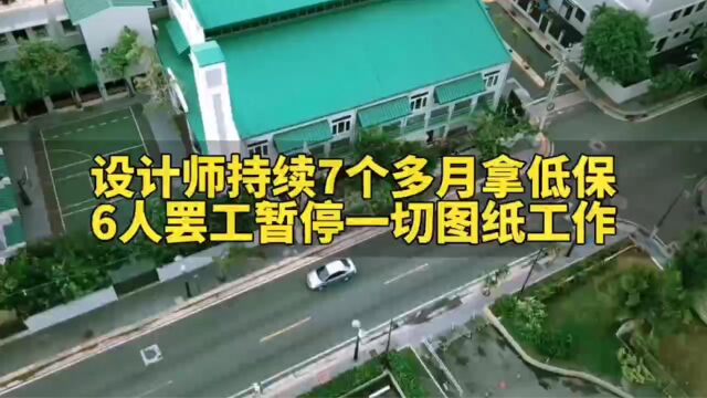 设计师持续7个多月拿低保,6人罢工暂停一切图纸交付及现场配合工作!