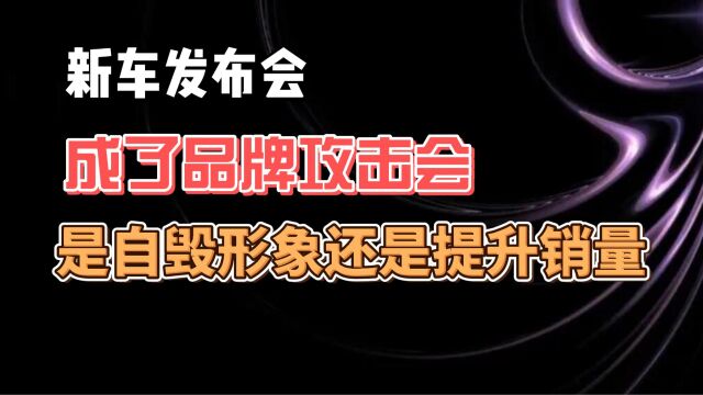 新车发布会 成了品牌攻击会 是自毁形象还是提升销量