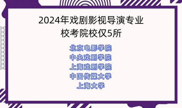 戏剧影视导演专业组织校考的院校仅剩5所