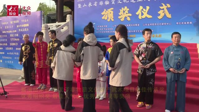 山东省非物质文化遗产武术项目展演大会在台儿庄闭幕