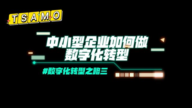 #TSAMO 数字化转型之路(三)中小型企业如何做数字化转型