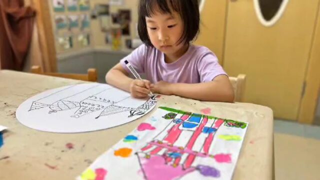 北京明天幼稚集团六幼小灵通园中三班2023六一画展活动