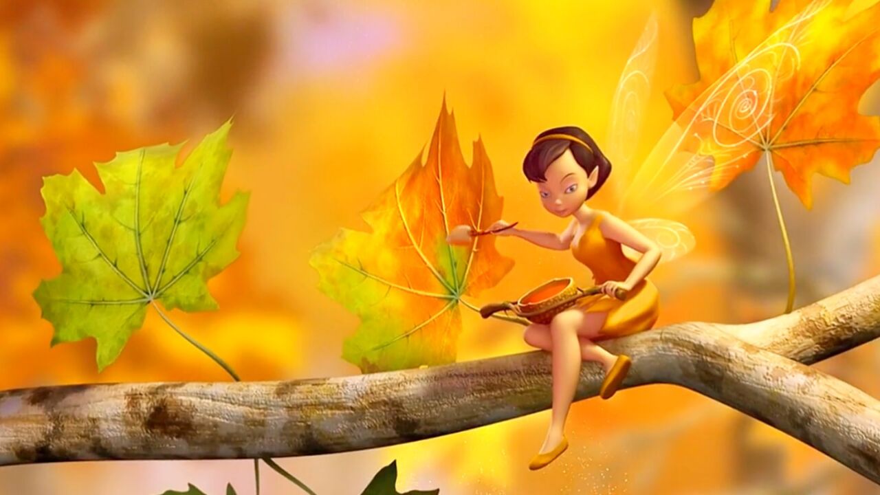 原来秋天的琥珀色树叶,是秋仙子们画上去的《奇妙仙子小叮当》