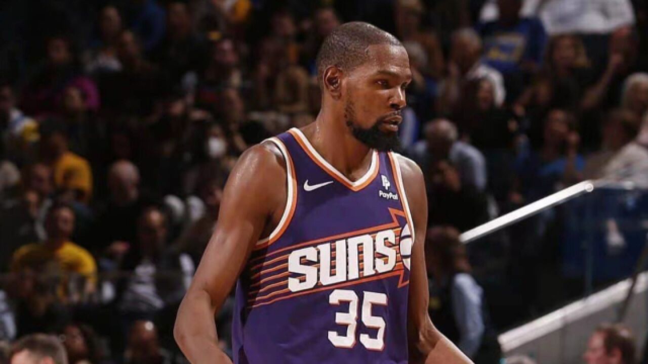 杜兰特首节11分表现:高效7中5带不动 太阳落后马刺19分