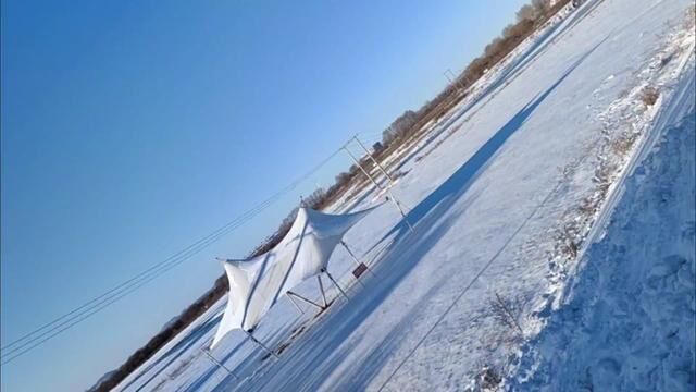 北国好风光尽在黑龙江,冬天来啰,东北家乡小城城北的雪中美景