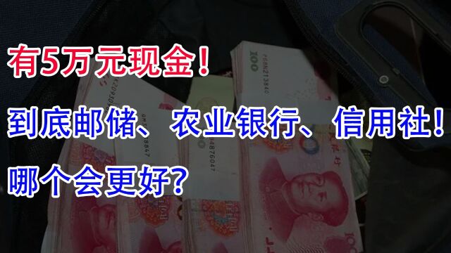 有5万元现金!到底存邮储银行、农业银行、信用社,哪个会更好?