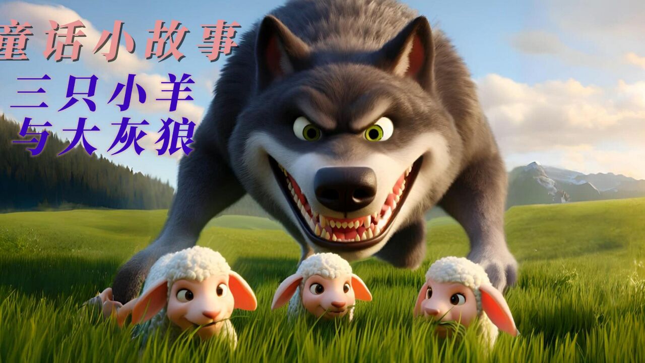 童话故事：大灰狼与三只小羊_高清