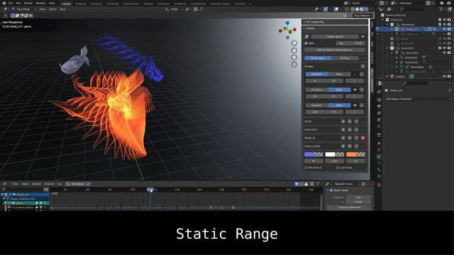 【Blender插件】 Ghosts V1.0 动画洋葱片关键帧范围K帧优化