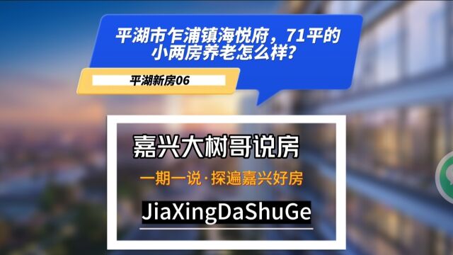 平湖市乍浦镇海悦府,71平房小两房养老怎么样?