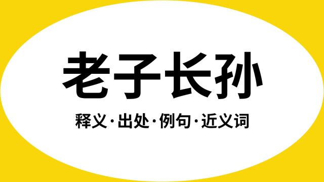 “老子长孙”是什么意思?