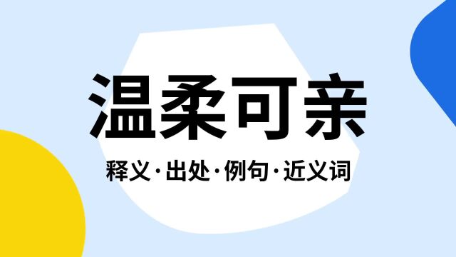 “温柔可亲”是什么意思?